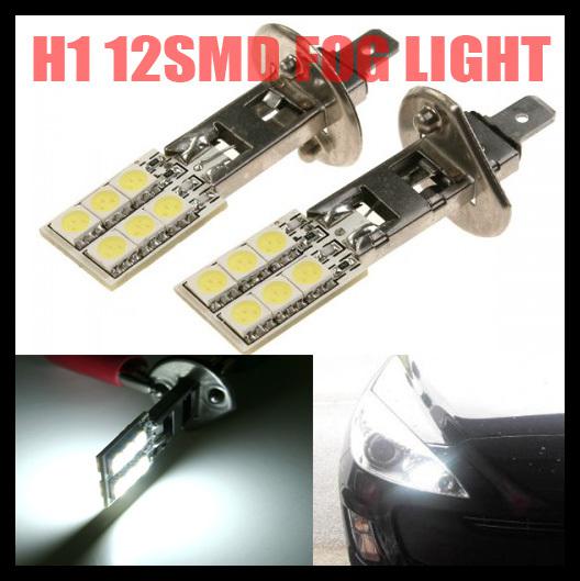 2x h1 12 5050 smd led car fog driving light bulbs white lamps