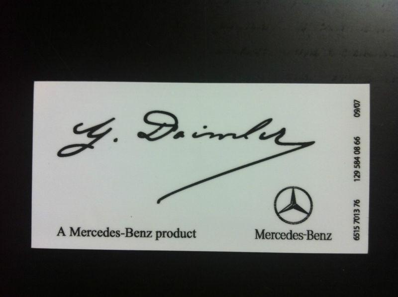 Buy G Daimler SIGNED WHITE OEM Windshield Decal Sticker Mercedes Benz