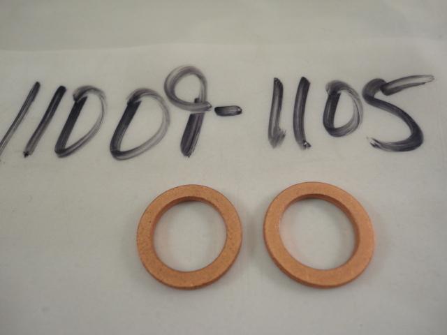 Nos  kawasaki  gasket 10x14.5x1.5  qty 2  ex250  en450  ex500  vn750  11009-1105