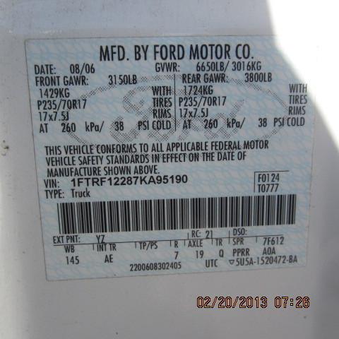 07 08 ford f150 steering column column shift tilt w/o cruise