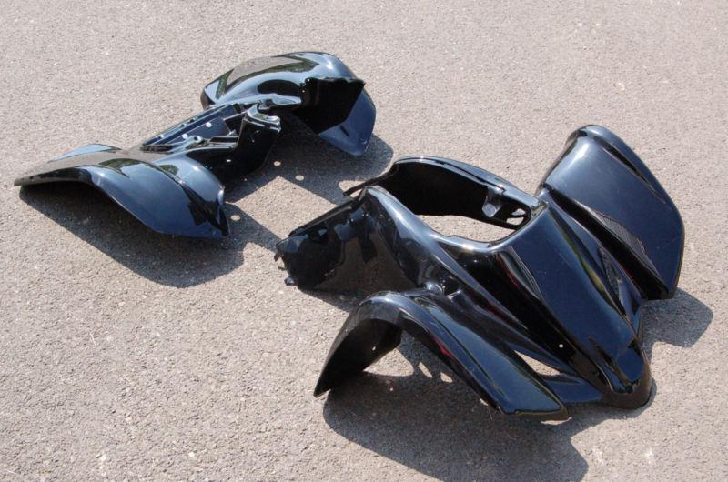Suzuki ltz400 z400 kfx400 black xc race front and rear plastic fender set