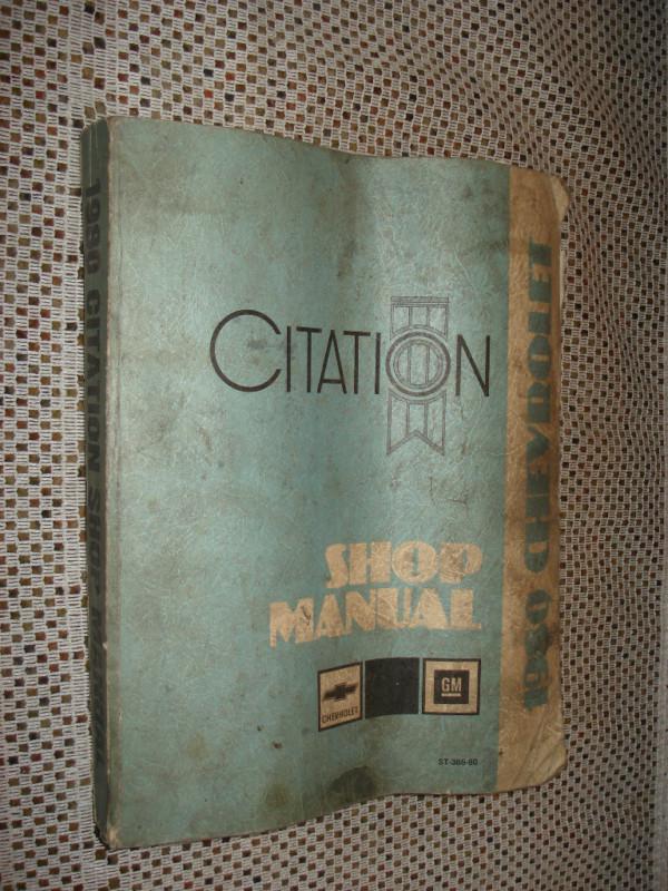 1980 chevy citation service manual original shop book