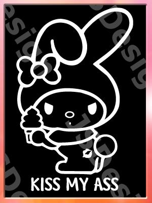 My melody kiss my ass decal / hello kitty sticker