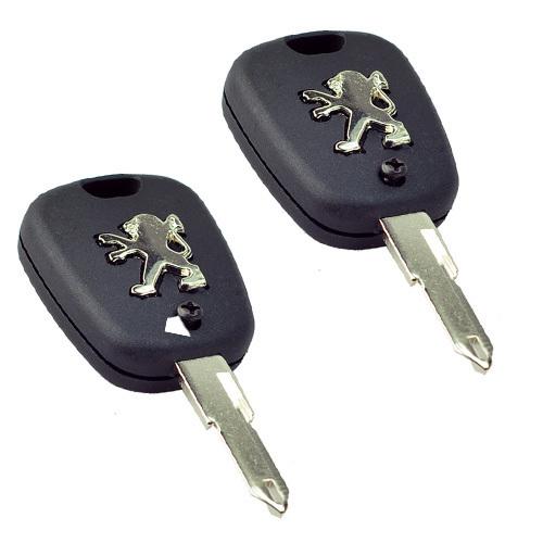 2pcs 2buttons new uncut blade remote smart key shell  fit for peugeot 405 