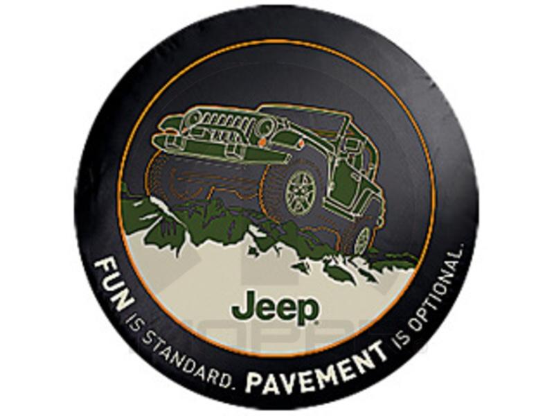 Jeep wrangler spare tire cover oem mopar 82210885ab black denim cloth 07-13