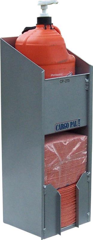 Cargopal cp270 towel & hand cleaner combo rack for race trailers, shops etc grey