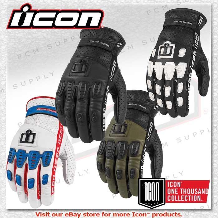 Icon 1000 collection turnbuckle motorcycle riding leather short glove