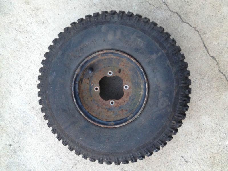 Suzuki lt160 front wheel & tire quad runner lt-f160 oem kenda scorpion 20x7.00-8