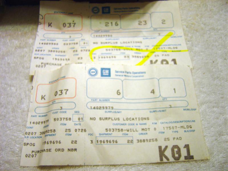 81- 87 CHEVY TRUCK SILVERADO SCOTTSDALE GMC SIERRA NOS CAB CORNER TRIM MOULDINGS, US $300.00, image 9