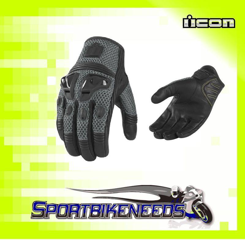 Icon justice mesh glove slate black size small s sm