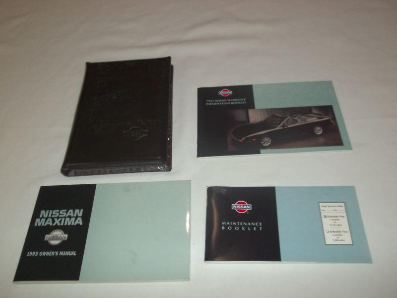 1993 nissan maxima owner manual 4/pc.set & black nissan factory case. free s/h